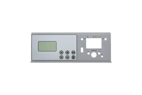 Graues Bedienteil mit Display und Tasten für die Steuerung, geeignet für Produkte der Marke Brötje. Keine spezifischen Maße oder Funktionen erkennbar.