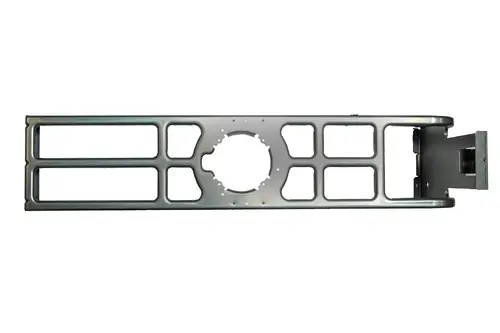 Halter von Brötje für Gebläsemotor, vorbehandelt mit einer metallischen Oberfläche. Sichtbare Öffnungen und Ausschnitte für Montage enthalten.