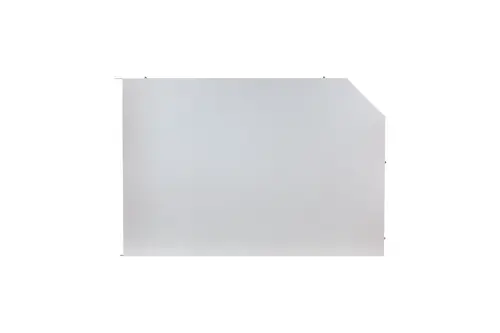 Brötje Isolierungsblende in rechteckiger Form mit einer diagonalen Ecke, aufgehängt an der Oberseite, auf weißem Hintergrund.