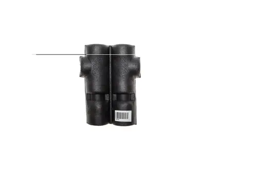 Brötje Isolierung für Durchflusssensor, schwarz, kompakte Form, geeignet zur thermischen Trennung, zeigt Barcode auf der Unterseite.