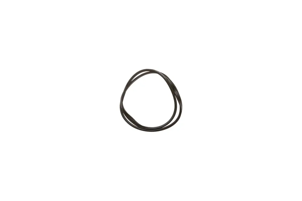 Schwarzes Gummiband, in ovaler Form und mehrfach geschlungen. Es könnte für Dichtungszwecke verwendet werden, möglicherweise im Kontext von Brötje-Produkten.