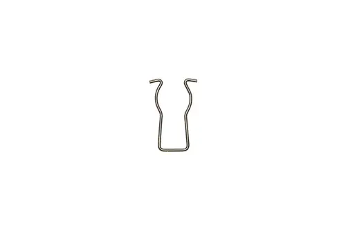 Brötje Sicherungsklemme in neutraler Farbe, mit zwei gebogenen Enden, die für eine sichere Verbindung oder Fixierung in elektrischen Anwendungen dient.