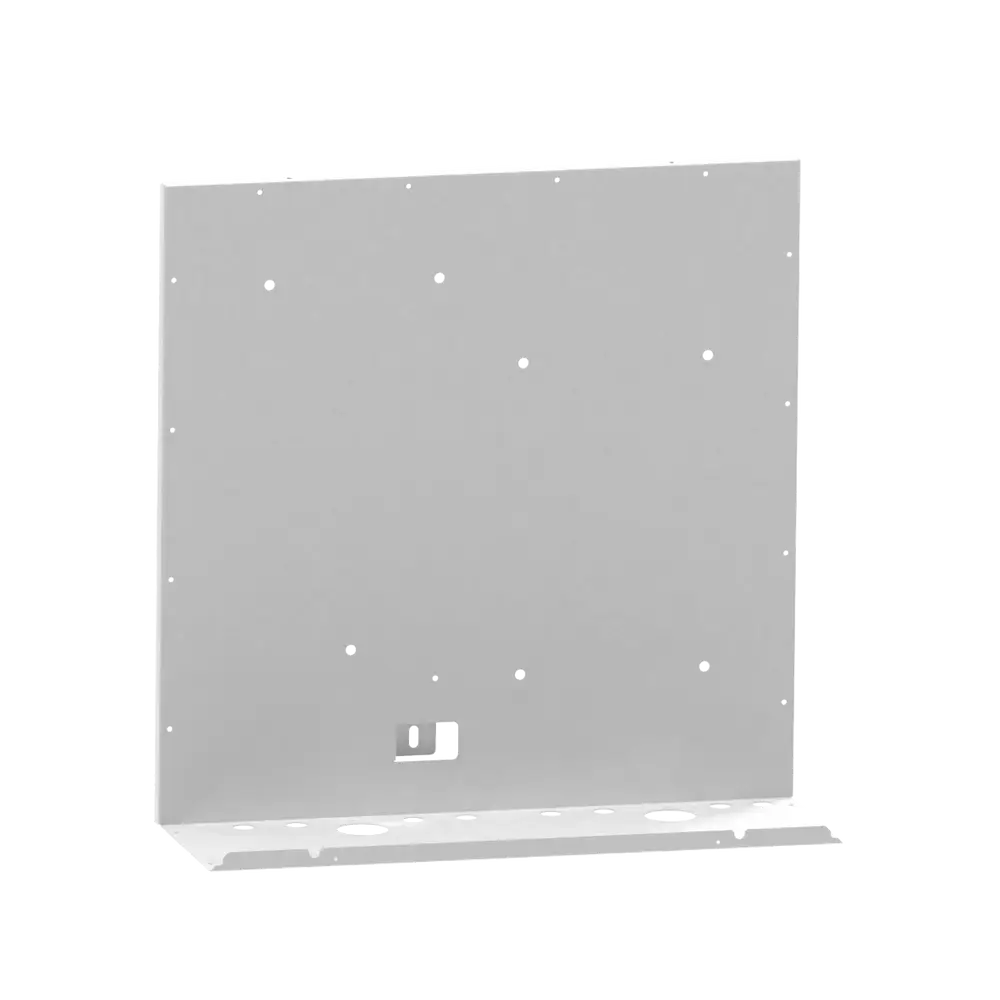 Brötje Grundplatte für eine Hydrobox, rechteckig und flach, mit mehreren Bohrlöchern zur Montage, in neutraler Farbgebung und einfacher Formgebung.