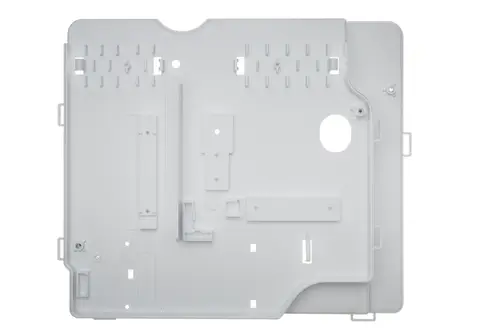 Deckel einer Regelungsbox von Brötje, in hellgrauem Kunststoff, mit Aussparungen und Befestigungselementen auf der Oberfläche, geeignet für spezifische Regelungsfunktionen.