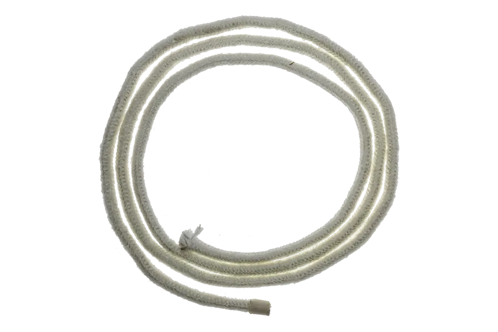 Weißer, geflochtener dichter Ring aus Schnur, geeignet für Dichtungsanwendungen, möglicherweise von der Marke Brötje.