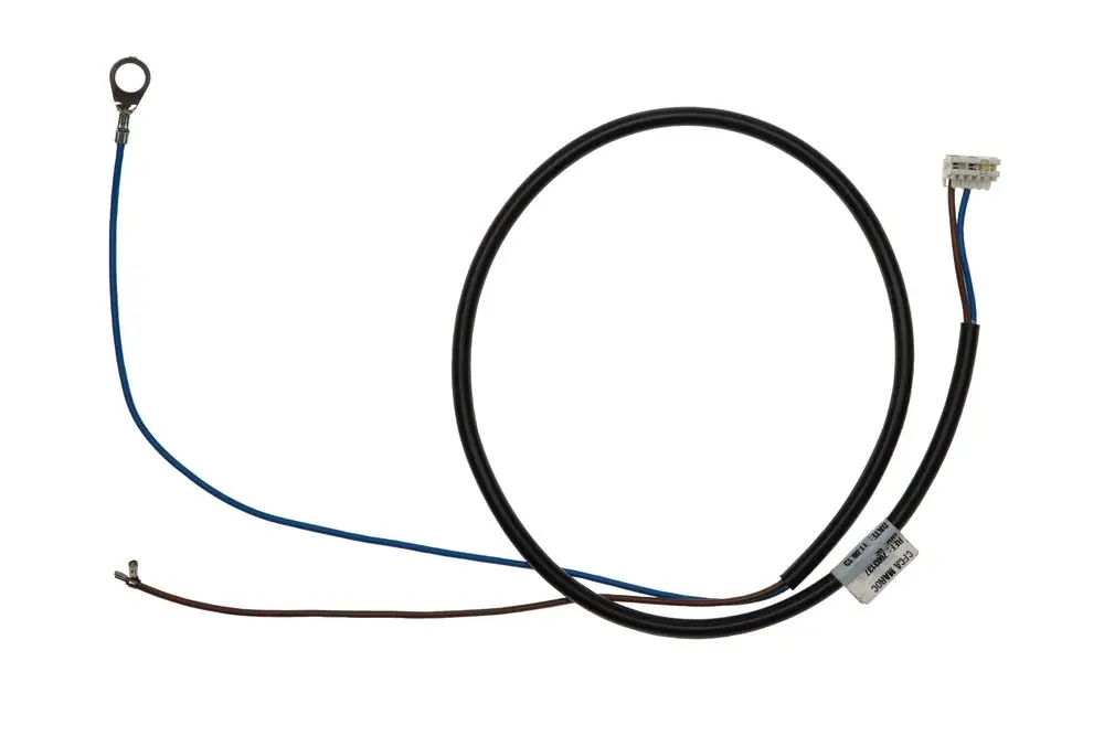 Brötje Kabel mit verschiedenen Leitungen, einschließlich einer Ringöse und einem Steckverbinder. Geeignet für elektrische Verbindungen in Heizsystemen.