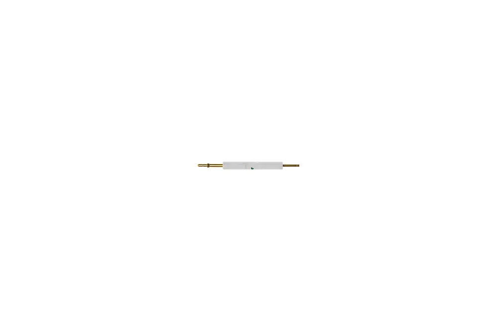 Brötje Zündelektrode in einem minimalistischen Design, mit zwei goldenen Kontakten an beiden Enden und einem weißen Gehäuse.