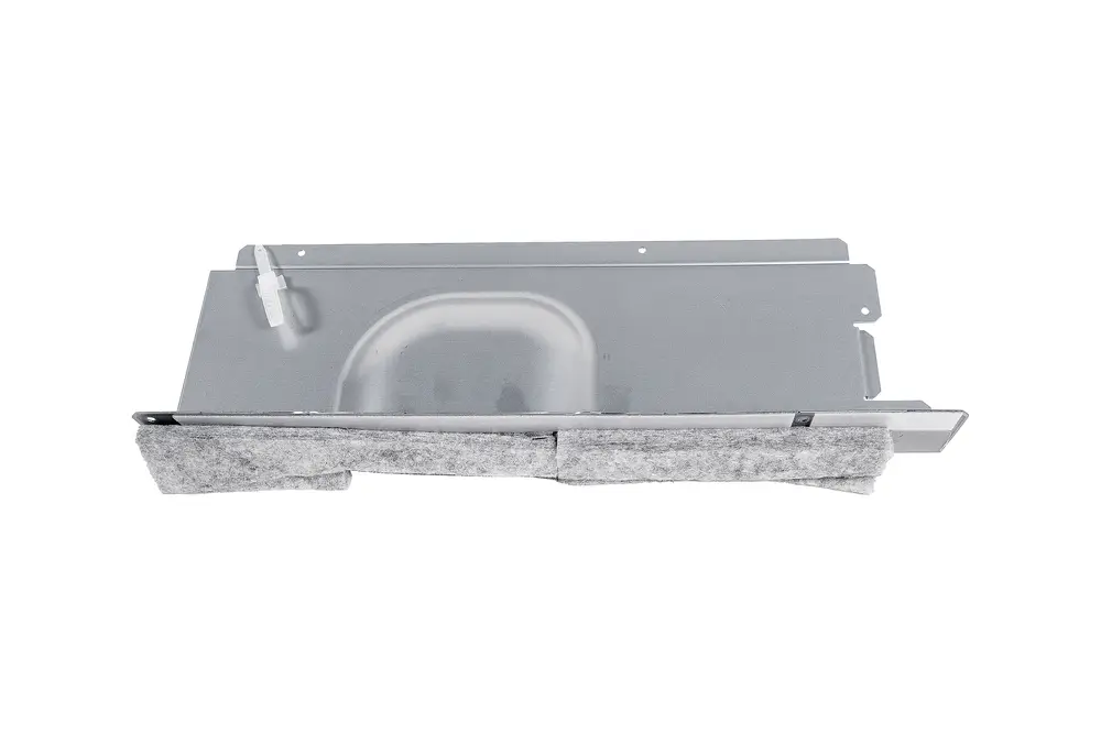 Brötje Kompressor-Seitenwand in Metall mit grauem Filz, flach und rechteckig, zur Verwendung in Heizungsanlagen.