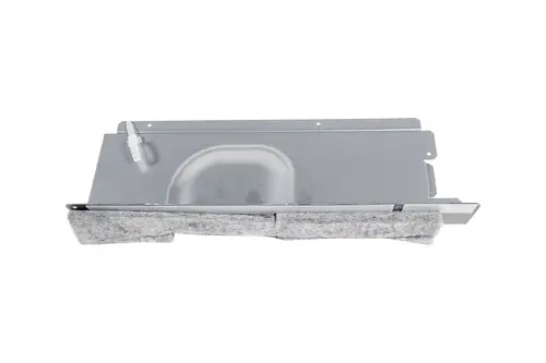 Brötje Kompressor-Seitenwand in Metall mit grauem Filz, flach und rechteckig, zur Verwendung in Heizungsanlagen.