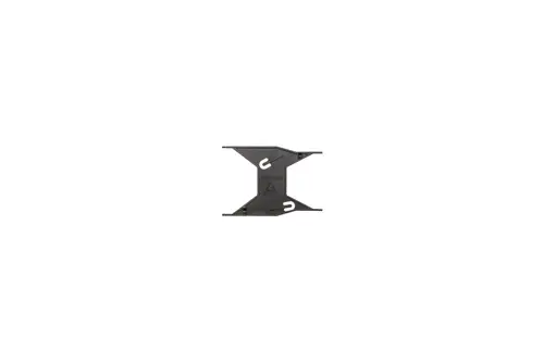 Schablone in Schwarz mit mehreren Aussparungen und einem Logo, die für die Einstellung eines Brötje Brenners verwendet wird.