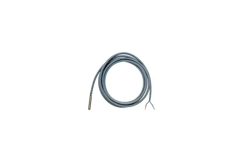 Temperaturfühler mit einem langen Kabel und offenen Drähten; der Fühler hat einen metallenen Sensor am Ende. Geeignet für die Installation in Brötje-Systemen.