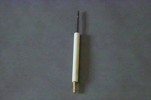 Brötje Stauscheibe in zylinderförmiger Form mit einem weißen Kunststoffgriff und einem metallischen Stift für technische Anwendungen.