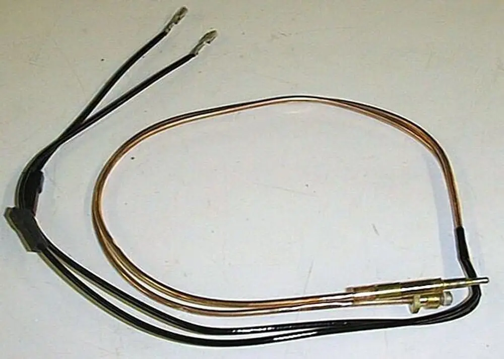 Brötje Verbindungskabel mit zwei Drähten, einem Stecker und einer Metallkomponente; verlegt für elektrische Anschlüsse oder Sensoren.