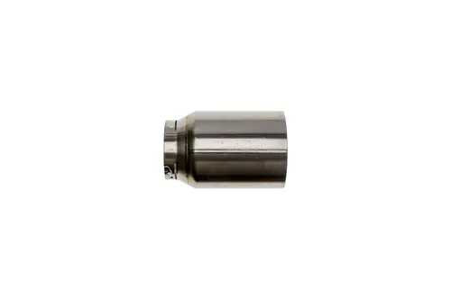 Metallisches Flammrohr von Brötje, zylindrische Form mit einem Ende, das anscheinend für eine Verbindung vorgesehen ist. Vor neutralem Hintergrund.