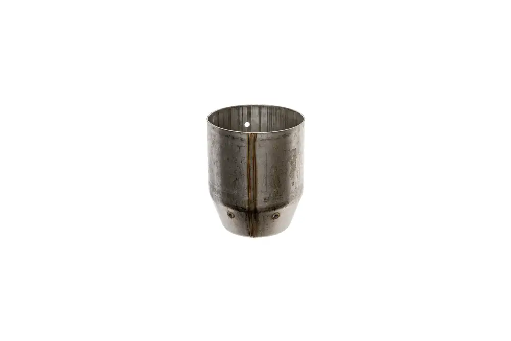 Bewegliches Brennerrohr aus Metall, mit einem Loch am oberen Rand, in neutraler Farbe, wahrscheinlich für Heizungsanwendungen, möglicherweise von der Marke Brötje.