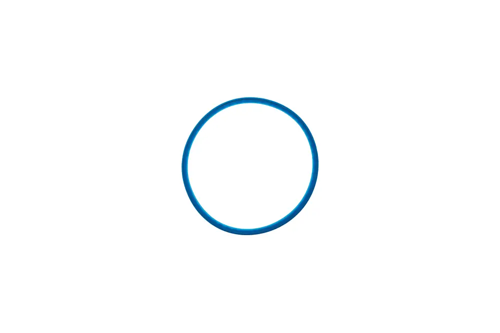 Blauer Ring mit rundem Querschnitt, der möglicherweise als Dichtung oder Abdichtung in Heizungsanlagen von Brötje verwendet wird.