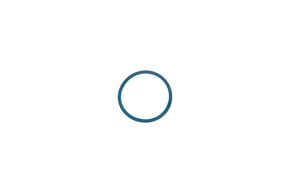 Blauer Dichtungsring auf weißem Hintergrund. Der Ring zeigt eine runde Form und könnte als Lippendichtung von Brötje verwendet werden.