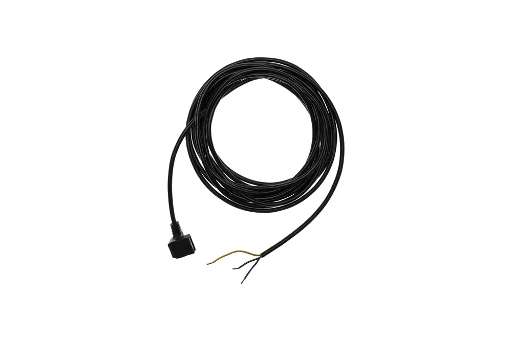 Brötje Pumpenkabel mit einer Länge von 4,0 m, aufgerollt, mit einem Steckanschluss und freiliegenden Leitungen in Schwarz.