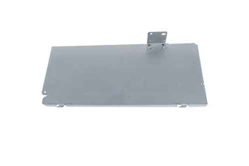 Metallplatte mit Halterung, vernickelt, zur Verwendung in Geräten der Marke Brötje. Die Platte hat eine gerade Form und ist einteiligen konstruiert.