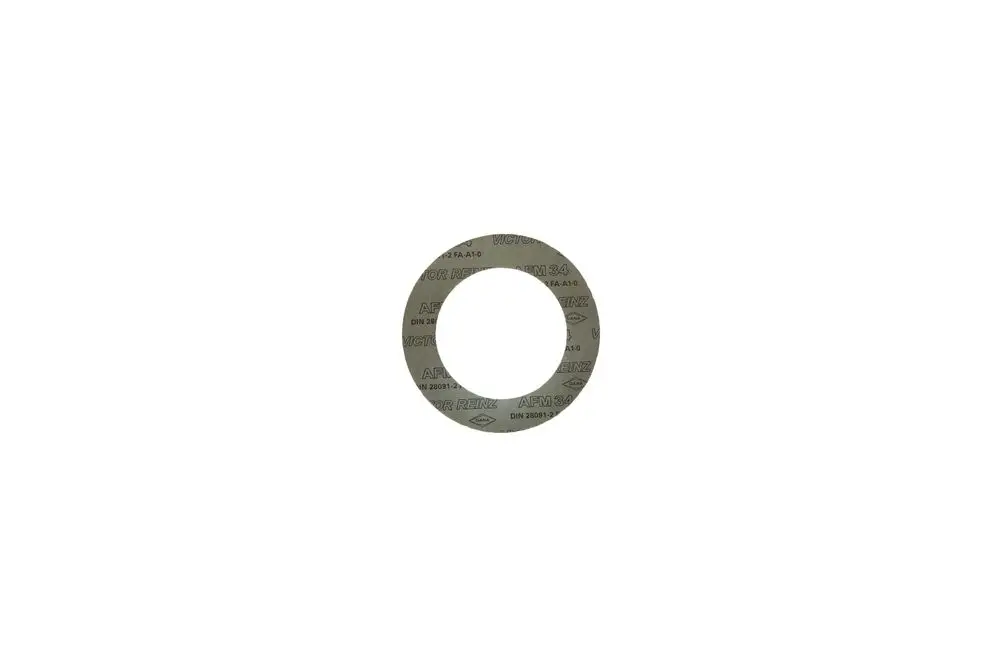 Runde Flachdichtung aus Metall mit Markierungen, die die Marke Brötje erkennen lassen. Die Dichtung hat ein durchgehendes Loch in der Mitte.