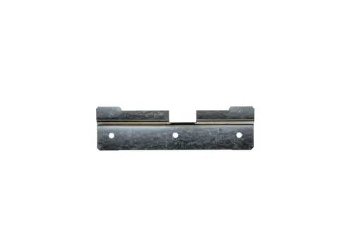 Wandhalterung aus Metall in grauer Farbe, mit zwei Befestigungslöchern und einer Einkerbung in der Mitte. Geeignet für Produkte von Brötje.