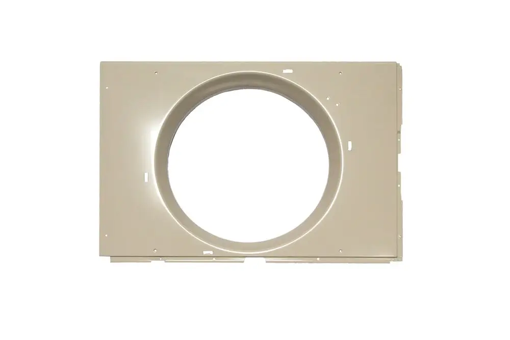 Brötje Vorderwand in beige mit rundem Ausschnitt und mehreren Löchern zur Montage, geeignet für spezifische Heizsysteme.