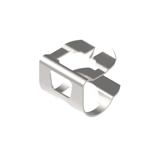 Brötje Thermostatklammer, metallisch, mit Aussparungen zum Befestigen, in rechteckiger Form, auf hellem Hintergrund.