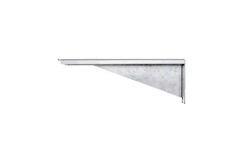 Halter aus Metall mit einer horizontalen Plattform und einer schräge Stütze, geeignet für die Montage, gefertigt von Brötje.