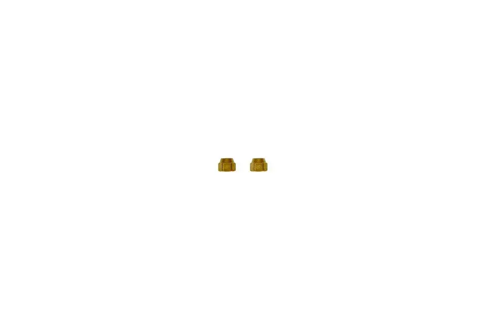 Zwei metallische Überwurfmuttern von Brötje, in goldfarbener Ausführung. Sie sind symmetrisch angeordnet und haben eine geschlossene Form.