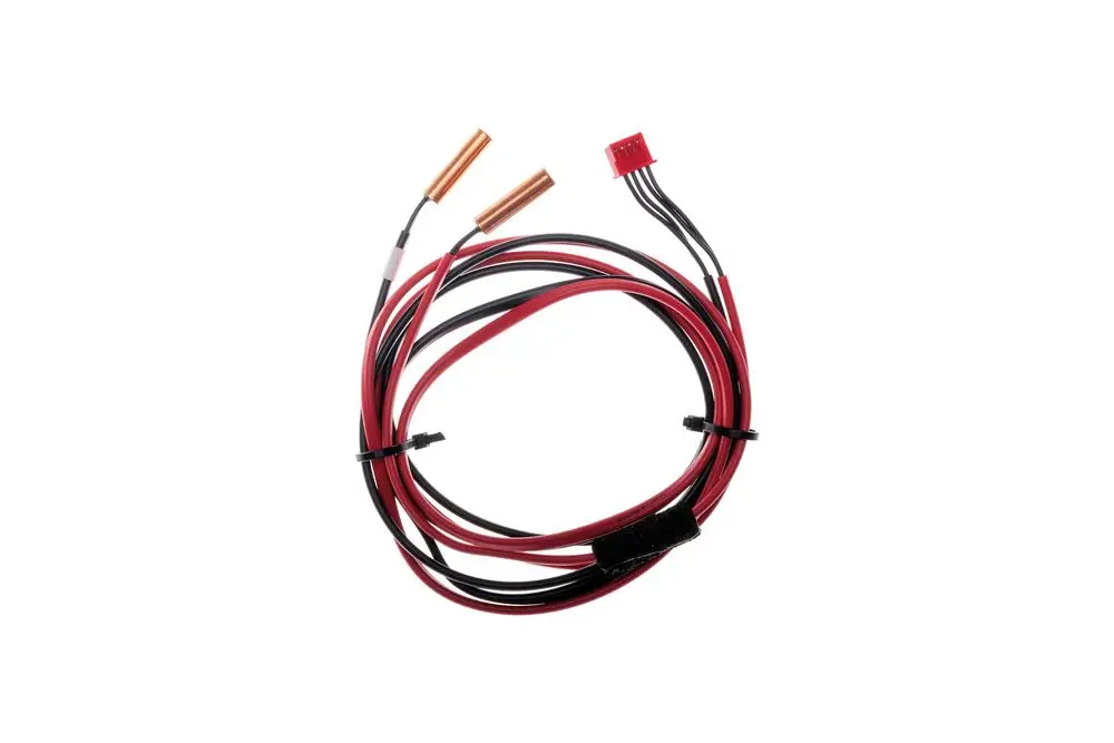 Kabelsatz mit zwei roten und zwei schwarzen Drähten, endend in Kupfer-Verbinder und einem Stecker, geeignet für Brötje Produkte. 
