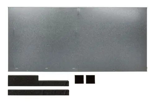 Brötje Produkt bestehend aus einem großen Metalldeckel und zwei schwarzen Schaumstoffdichtungen in unterschiedlichen Größen, angeordnet auf einem weißen Hintergrund.