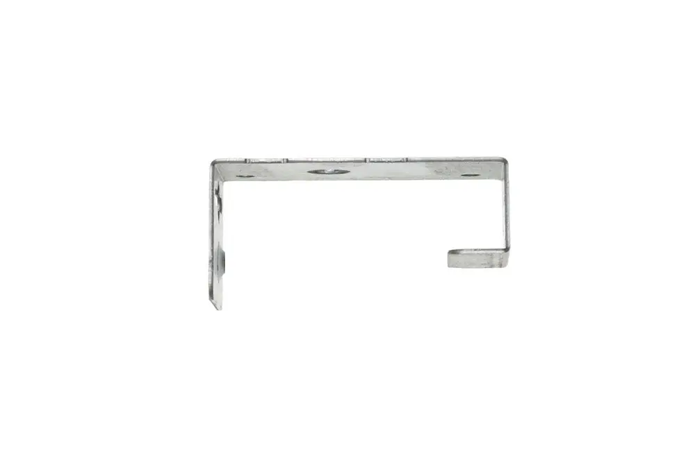 Halter aus Metall für eine Regelungsbox, vorgesehen für die Verwendung mit Brötje Produkten, mit einer L-förmigen Struktur und Bohrlöchern zur Montage.