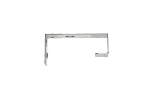 Halter aus Metall für eine Regelungsbox, vorgesehen für die Verwendung mit Brötje Produkten, mit einer L-förmigen Struktur und Bohrlöchern zur Montage.