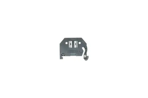 Graue Anschlussklemme von Brötje, mit mehreren Anschlüssen und einer Befestigungsvorrichtung. Eignet sich für elektrische Verbindungen.