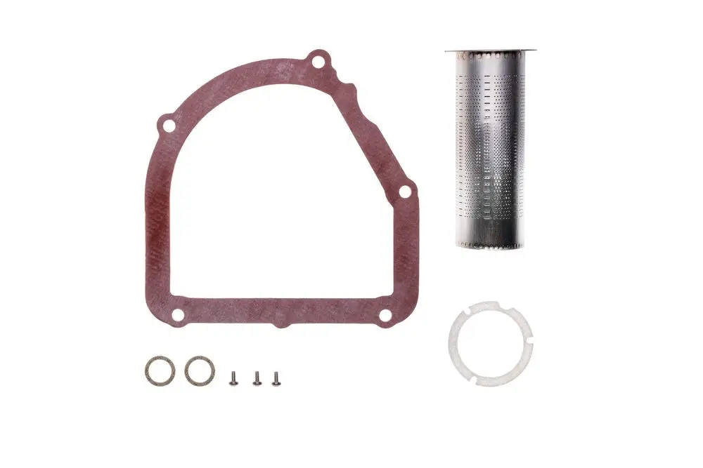 Brötje Brennerrohr-Set mit einem metallenen Rohr, einer Dichtungsplatte, zwei Dichtungsringen, drei Schrauben und einem Sicherungsring. Zubehör für Heizsysteme.