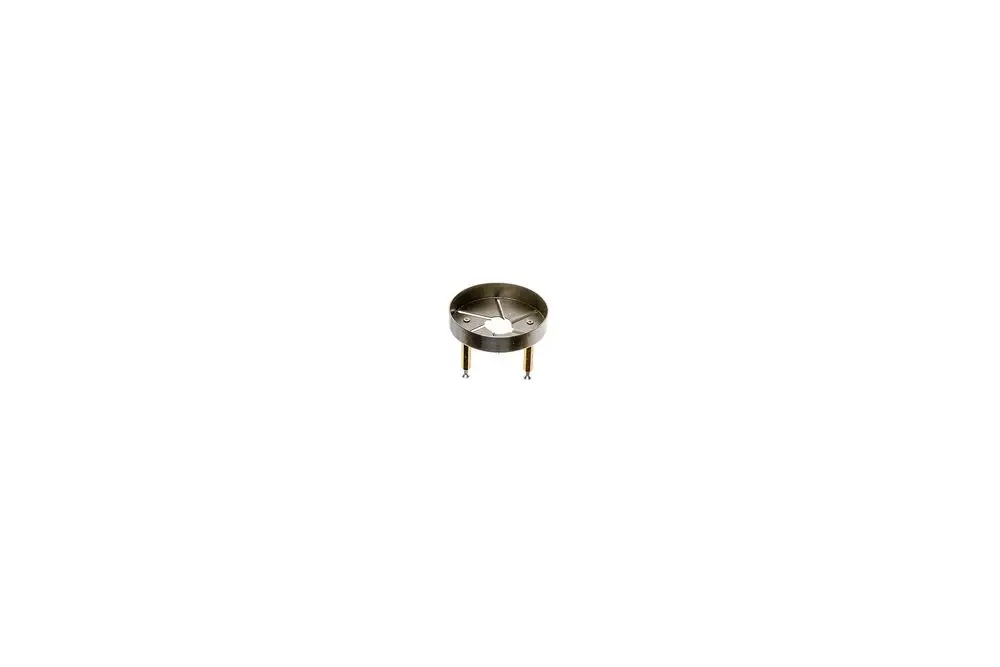 Stauscheibe von Brötje, runde Form aus Metall mit zwei Befestigungsschrauben, zentrale Öffnung und mehreren Schlitzen an der Oberseite.