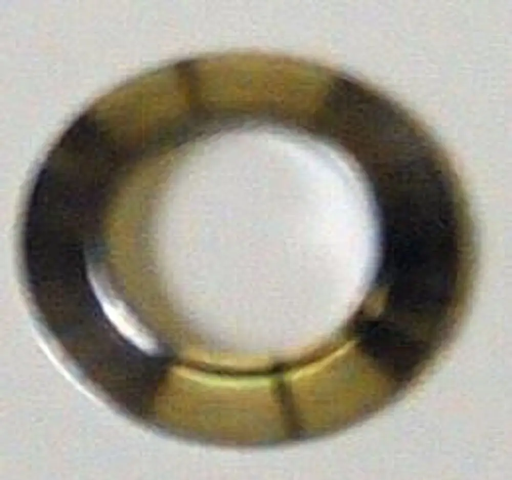 Runde Drosselblende in metallischer Farbe, gefertigt von Brötje, mit zentralem Loch und gleichmäßiger umlaufender Oberfläche. Ideal für technische Anwendungen.