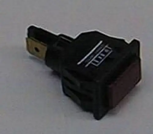 Schwarzer elektrischer Schalter mit zwei Anschlussklemmen, genutzt in technischen Anwendungen, möglicherweise von Brötje.