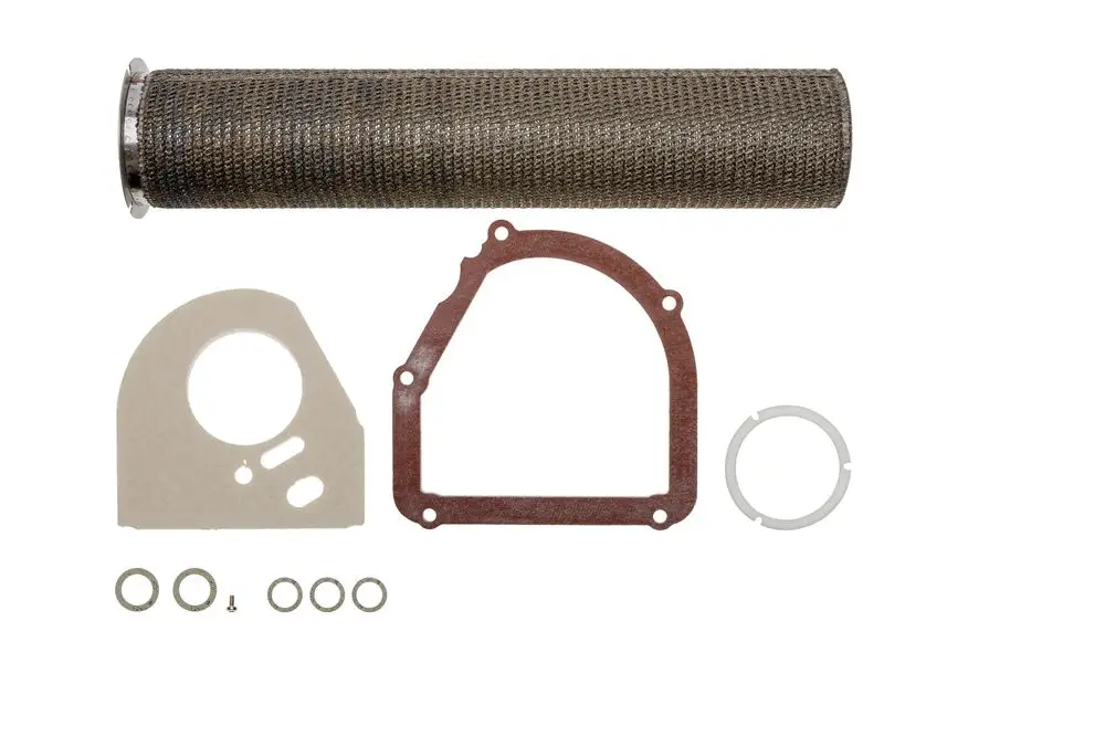 Brötje Brennerrohr aus Metallfaser mit o-spring und Dichtungen, sowie Montageplatten und Zubehörteilen für die Installation. 