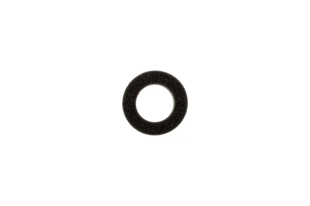 Schwarze Dichtung in kreisförmiger Form, hergestellt von Brötje, für die Abdeckung eines Gebläses.