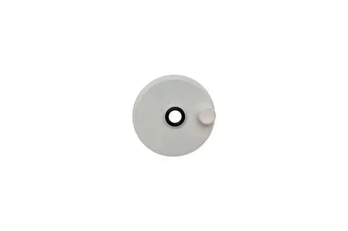 Brötje Deckel mit Messöffnung, kreisförmig, in neutraler Farbe, zentrale Öffnung und seitlicher Griff, geeignet für verschiedene Anwendungen.