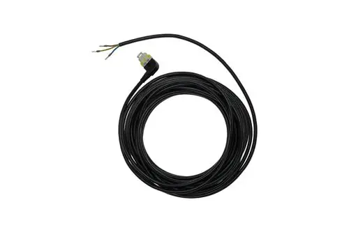 Schwarzes Kabel mit einer Steckdose und drei freiliegenden Adern. Das Produkt wird von Brötje hergestellt und hat eine Länge von 10 Metern.