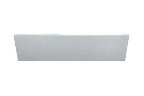 Weißes Seitenteil für ein Heizgerät von Brötje, flach und rechteckig. Vorderseite glatt ohne sichtbare Details. Design zur Montage oder als Abdeckung konzipiert.