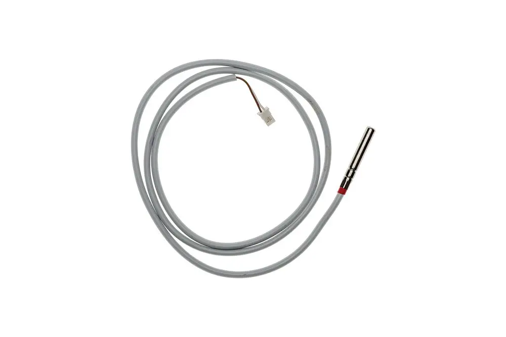 Kabel mit einem Sensor am Ende, umgeben von grauem Mantel. Das Produkt gehört zur Marke Brötje und könnte zur Temperaturüberwachung verwendet werden.