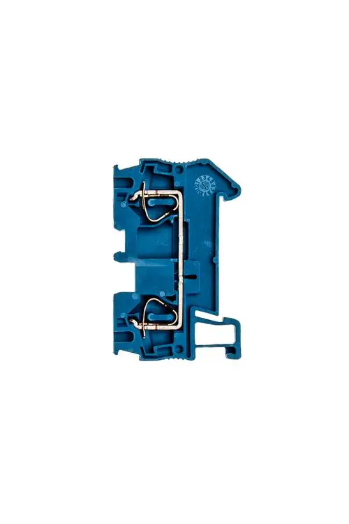 Brötje Netzanschluss mit einem blauen Gehäuse und sichtbaren metallischen Anschlüssen, geeignet für Spannungsverteilung und Regelungsanwendungen.