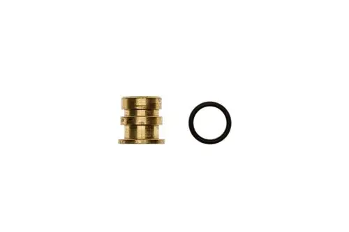 Brötje Heizungsstopfen in Messingfarbe mit umlaufendem O-Ring, geeignet für Heizungsvorlaufrohre, zeigt eine kompakte Bauform ohne sichtbare Maße.