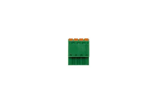 Grüner Stecker mit fünf Anschlussklemmen, geeignet für Anwendungen wie die Bypass-Klappe von Brötje.