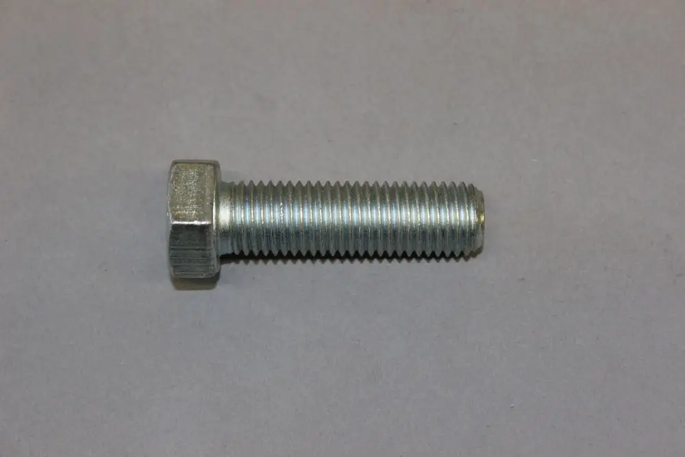 Brötje Stellfuß, aus Metall mit glatter Oberfläche und Sechskantkopf, mit Gewinde zur Befestigung, auf grauem Hintergrund dargestellt.