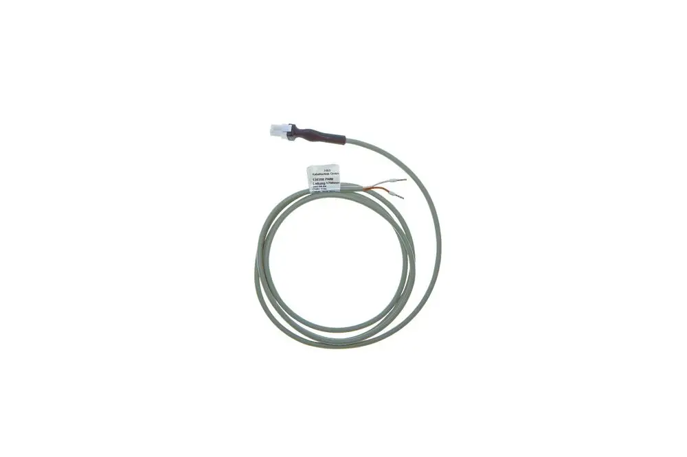 Brötje Kabel mit Molex-Stecker, ummantelt, mit zwei offenen Drahtenden. Das Kabel ist in einer Schlauchart angeordnet.