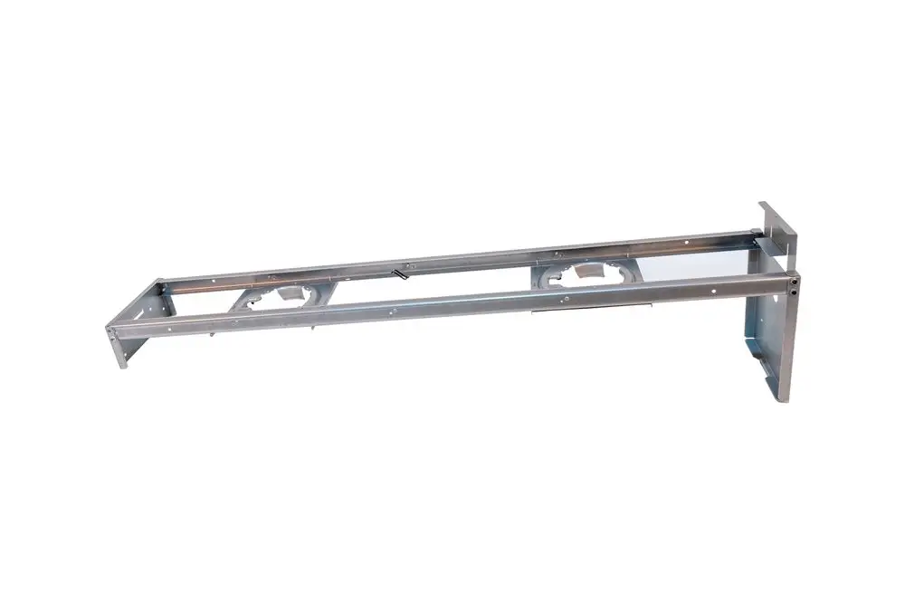 Brötje Halter für einen Gebläsemotor, aus Metall, mit Montageschienen zur Befestigung, in einem neutralen Design ohne spezifische Maße.